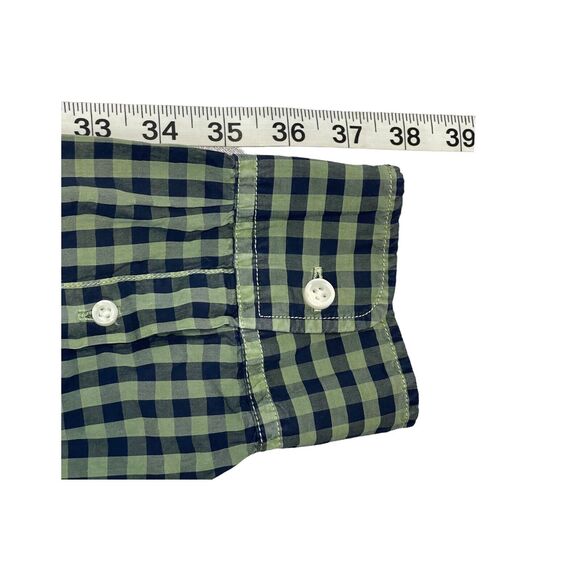 Gap Shirt Men's XL Green Blue Check Pockets Long Sleeve Classic Fit Button-Down - Picture 6 of 6